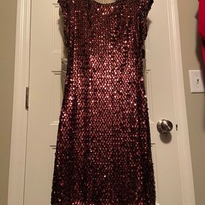 Glenrob Copper Sequins Cocktail Vintage Dress
